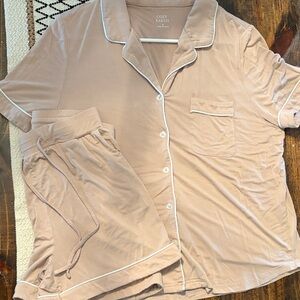 Cozy Earth Short Sleeve Pajama Set in Dusty Rose